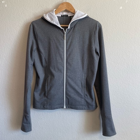 Champion Elite Gray Long Sleeve Lightweight Zip Front Jacket Size Medium - Picture 1 of 4